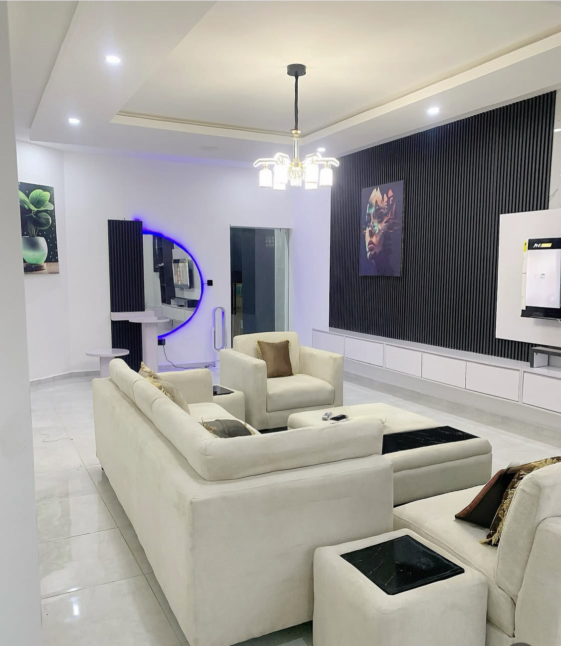 Luxury living room at GeoWorld Apartments
